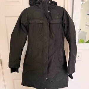 The North Face Black Long Hooded Parka / Winter Coat (Small)